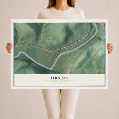 Map of Ursina, Pennsylvania, 24 x 36 inch unframed archival matte print