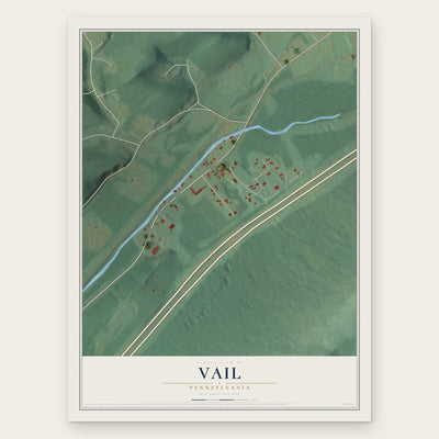 Vail, Pennsylvania map print, the full design
