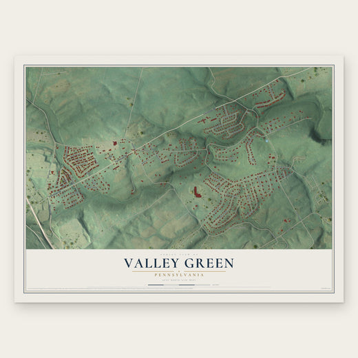 Valley Green, Pennsylvania map print, the full design