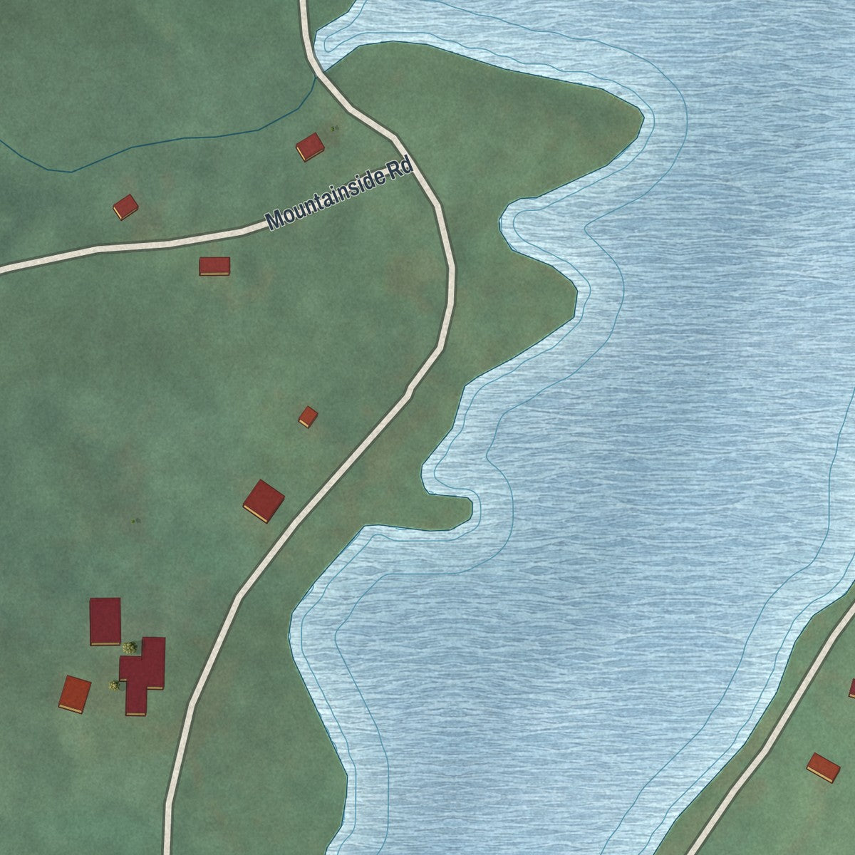 Second close-up of the map of Valley-Hi, Pennsylvania print showing more streets and buildings