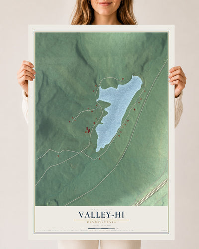 Map of Valley-Hi, Pennsylvania, 24 x 36 inch unframed archival matte print