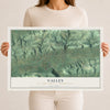 Map of Valley, Montour County, Pennsylvania, 12 x 18 inch unframed archival matte print