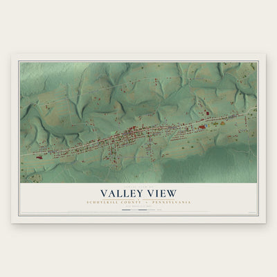 Valley View, Schuylkill County, Pennsylvania map print, the full design