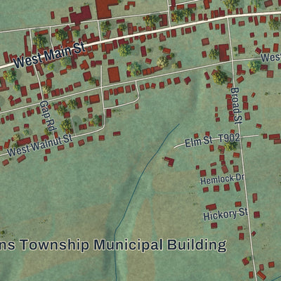 Close-up of the map of Valley View, Schuylkill County, Pennsylvania print showing street and building detail