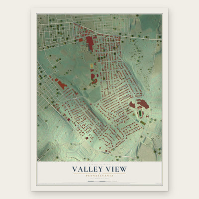 Valley View, Pennsylvania map print, the full design
