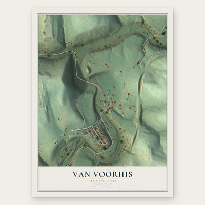 Van Voorhis, Pennsylvania map print, the full design