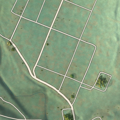 Second close-up of the map of Vanderbilt, Pennsylvania print showing more streets and buildings