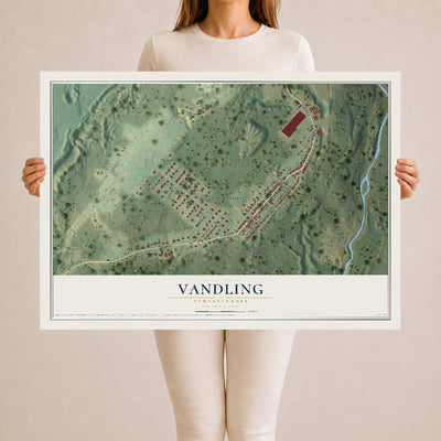 Map of Vandling, Pennsylvania, 24 x 36 inch unframed archival matte print