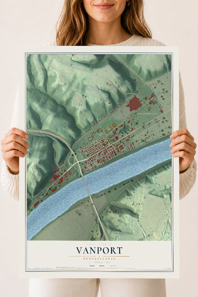 Map of Vanport, Pennsylvania, 18 x 24 inch unframed archival matte print