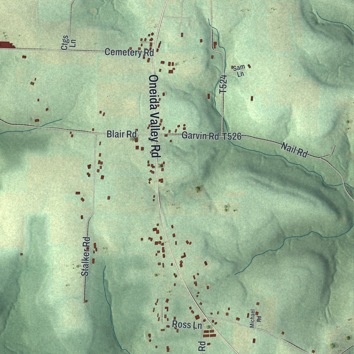 Close-up of the map of Venango, Butler County, Pennsylvania print showing street and building detail