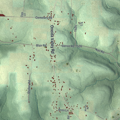 Close-up of the map of Venango, Butler County, Pennsylvania print showing street and building detail