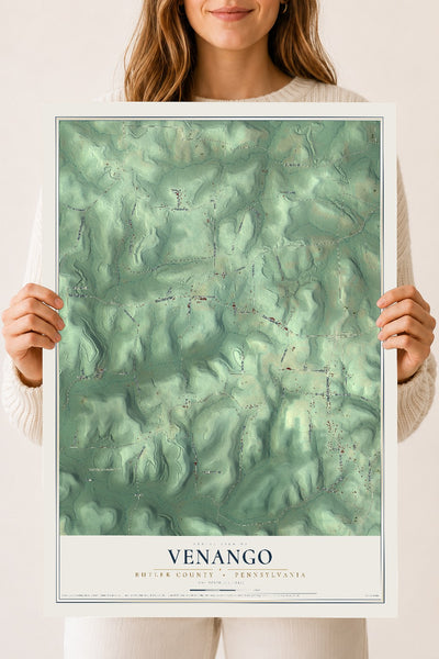 Map of Venango, Butler County, Pennsylvania, 18 x 24 inch unframed archival matte print