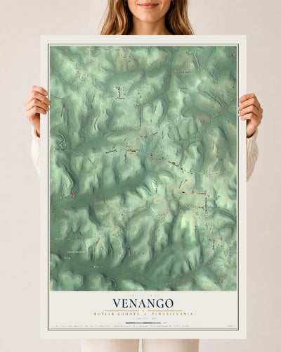 Map of Venango, Butler County, Pennsylvania, 24 x 36 inch unframed archival matte print