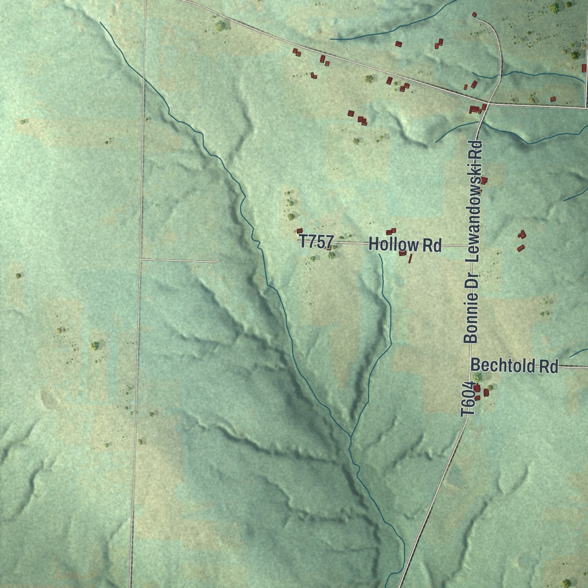 Close-up of the map of Venango, Crawford County, Pennsylvania print showing street and building detail