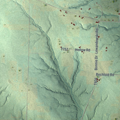 Close-up of the map of Venango, Crawford County, Pennsylvania print showing street and building detail