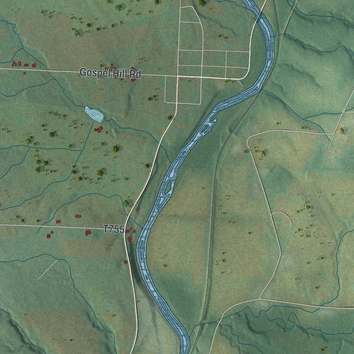 Second close-up of the map of Venango, Crawford County, Pennsylvania print showing more streets and buildings