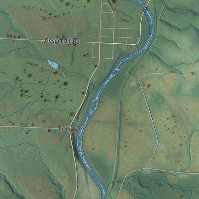 Second close-up of the map of Venango, Crawford County, Pennsylvania print showing more streets and buildings