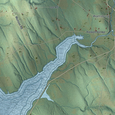Close-up of the map of Venango, Erie County, Pennsylvania print showing street and building detail