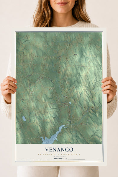 Map of Venango, Erie County, Pennsylvania, 18 x 24 inch unframed archival matte print