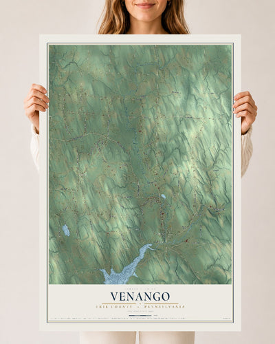 Map of Venango, Erie County, Pennsylvania, 24 x 36 inch unframed archival matte print