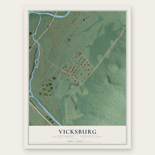 Vicksburg, Blair County, Pennsylvania map print, the full design