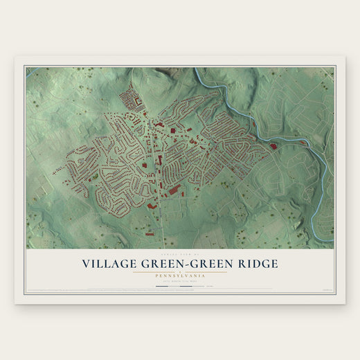 Village Green-Green Ridge, Pennsylvania map print, the full design