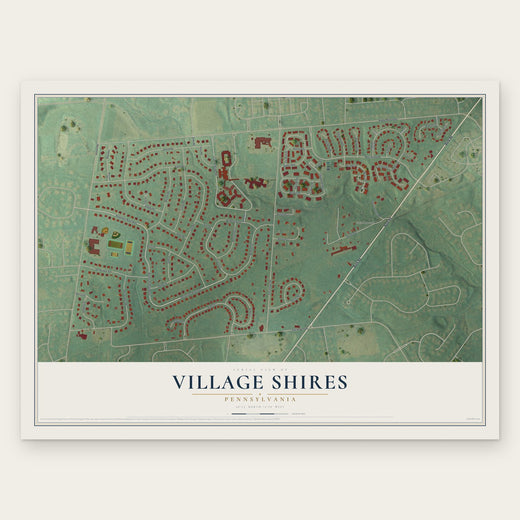 Village Shires, Pennsylvania map print, the full design