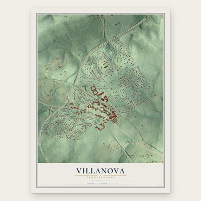 Villanova, Pennsylvania map print, the full design