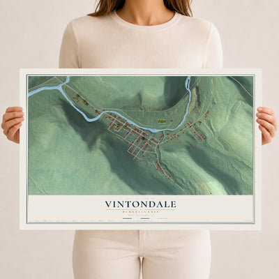 Map of Vintondale, Pennsylvania, 12 x 18 inch unframed archival matte print