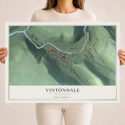 Map of Vintondale, Pennsylvania, 18 x 24 inch unframed archival matte print