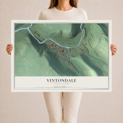 Map of Vintondale, Pennsylvania, 24 x 36 inch unframed archival matte print