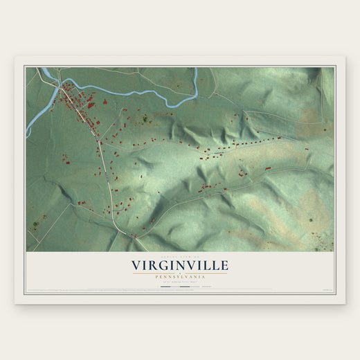 Virginville, Pennsylvania map print, the full design