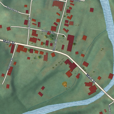 Close-up of the map of Volant, Pennsylvania print showing street and building detail