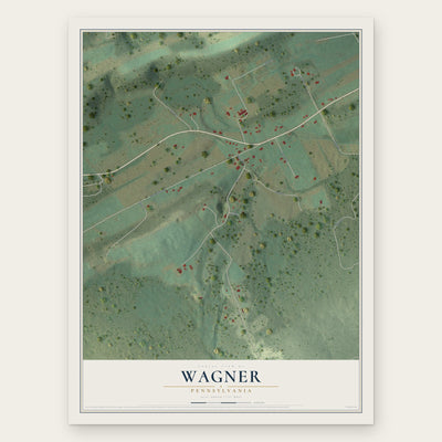 Wagner, Pennsylvania map print, the full design