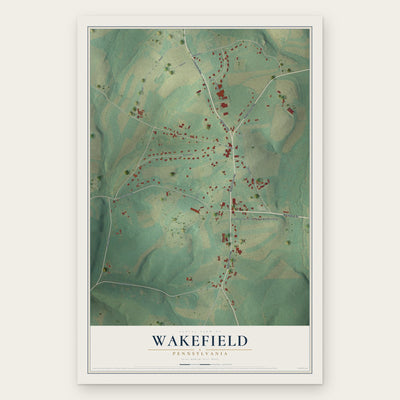 Wakefield, Pennsylvania map print, the full design