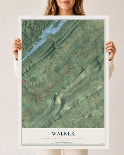 Map of Walker, Centre County, Pennsylvania, 24 x 36 inch unframed archival matte print