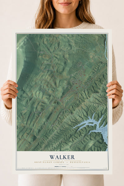 Map of Walker, Huntingdon County, Pennsylvania, 18 x 24 inch unframed archival matte print