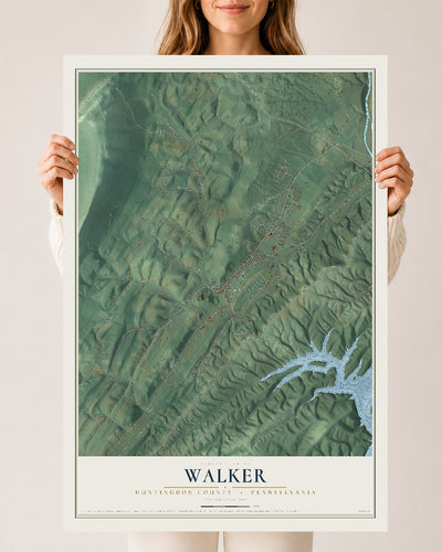 Map of Walker, Huntingdon County, Pennsylvania, 24 x 36 inch unframed archival matte print