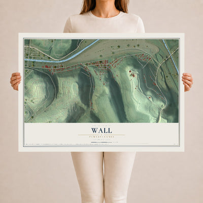 Map of Wall, Pennsylvania, 24 x 36 inch unframed archival matte print
