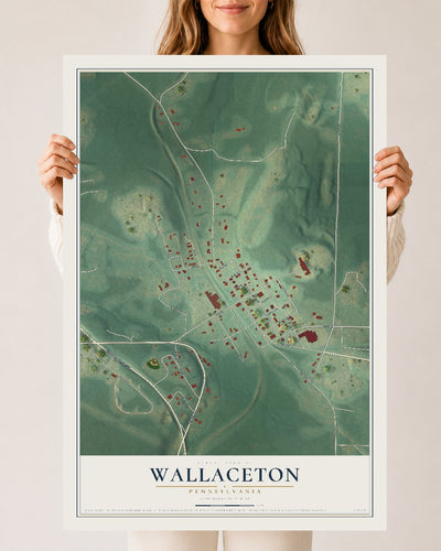 Map of Wallaceton, Pennsylvania, 24 x 36 inch unframed archival matte print