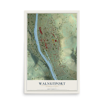 Map of Walnutport, Pennsylvania, 12 x 18 inch unframed archival matte print