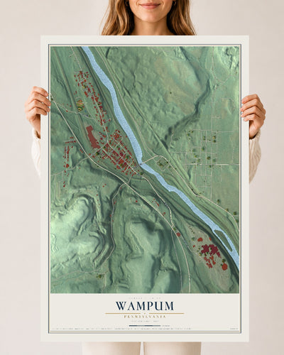 Map of Wampum, Pennsylvania, 24 x 36 inch unframed archival matte print