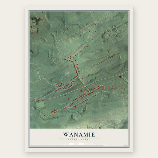 Wanamie, Pennsylvania map print, the full design