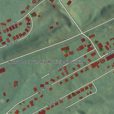 Close-up of the map of Wanamie, Pennsylvania print showing street and building detail
