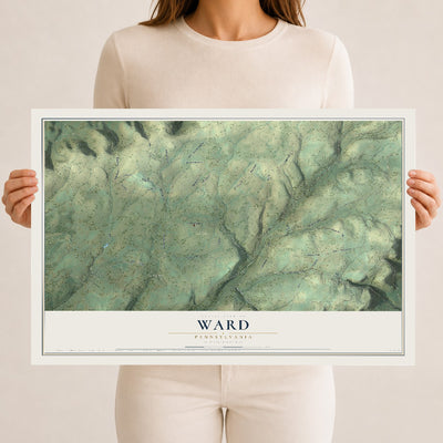 Map of Ward, Pennsylvania, 12 x 18 inch unframed archival matte print
