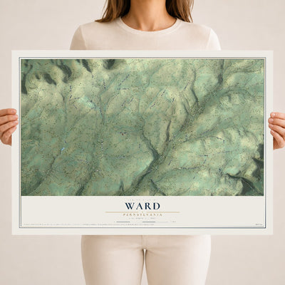 Map of Ward, Pennsylvania, 18 x 24 inch unframed archival matte print