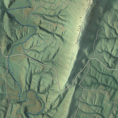 Close-up of the map of Warren, Franklin County, Pennsylvania print showing street and building detail