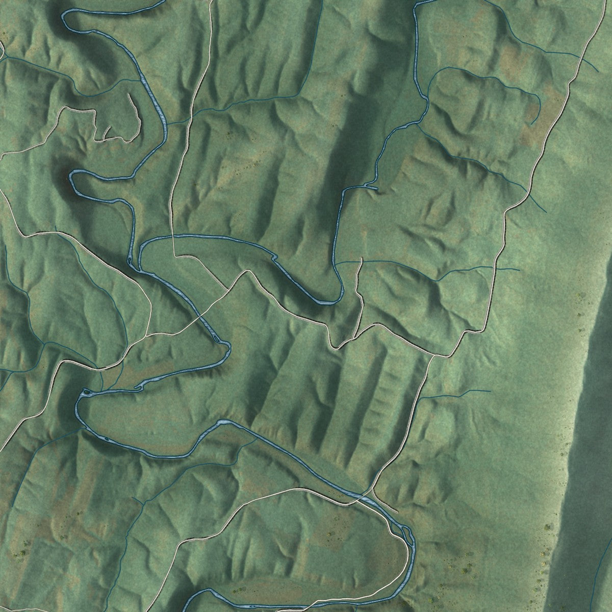 Second close-up of the map of Warren, Franklin County, Pennsylvania print showing more streets and buildings