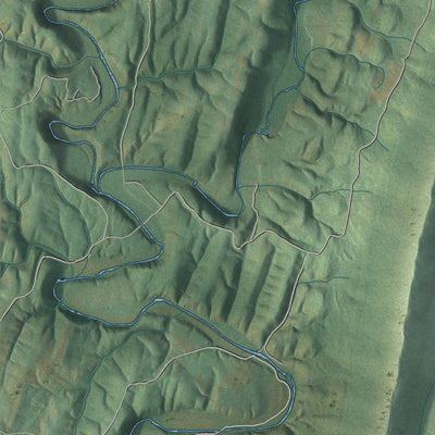 Second close-up of the map of Warren, Franklin County, Pennsylvania print showing more streets and buildings