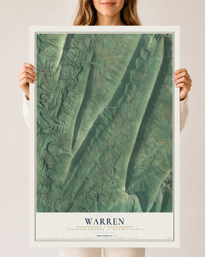 Map of Warren, Franklin County, Pennsylvania, 24 x 36 inch unframed archival matte print